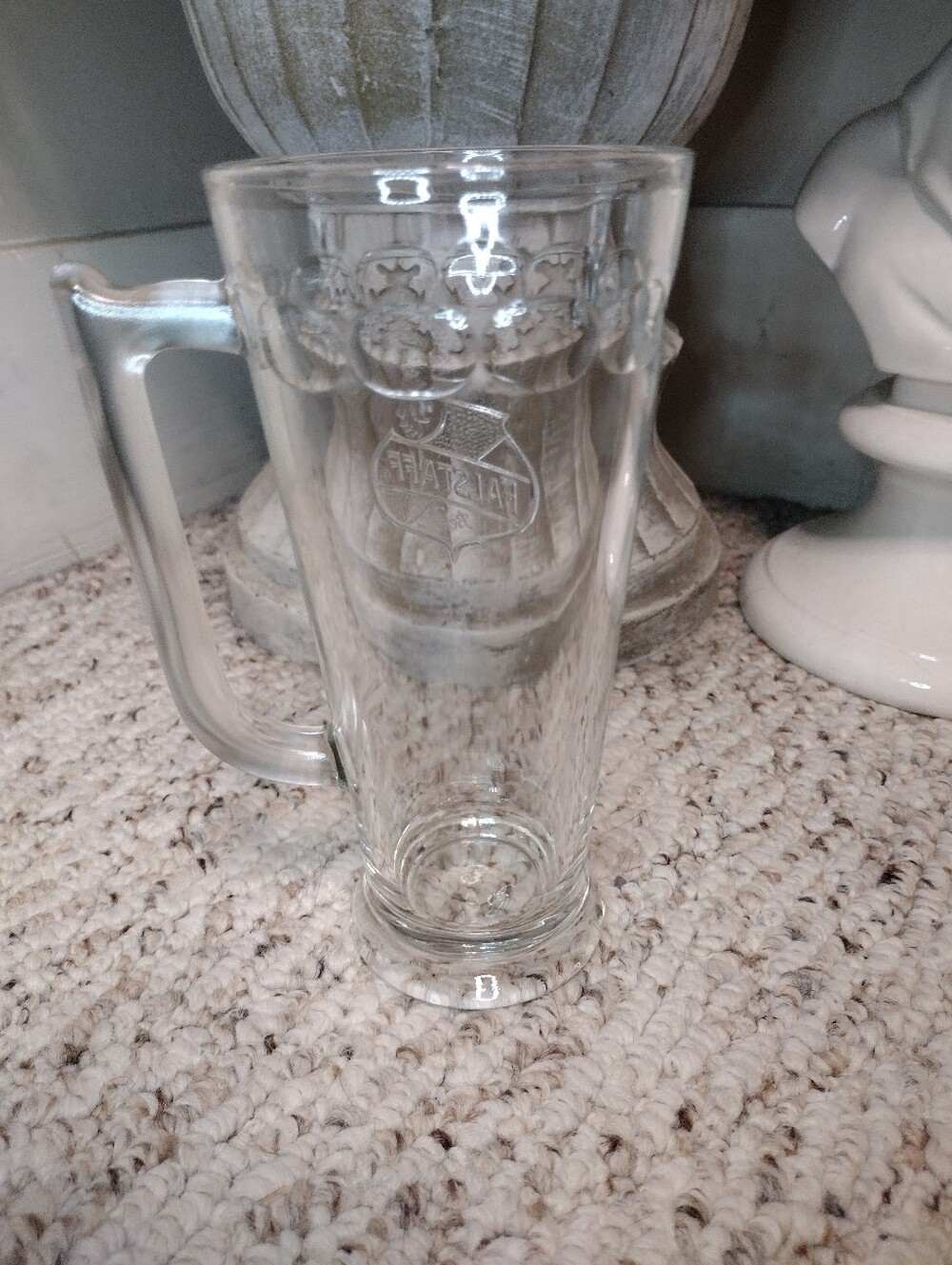 Vintage 1960's Falstaff Clear Glass Beer Mug Produced In St. Louis Missouri - Picture 4 of 7